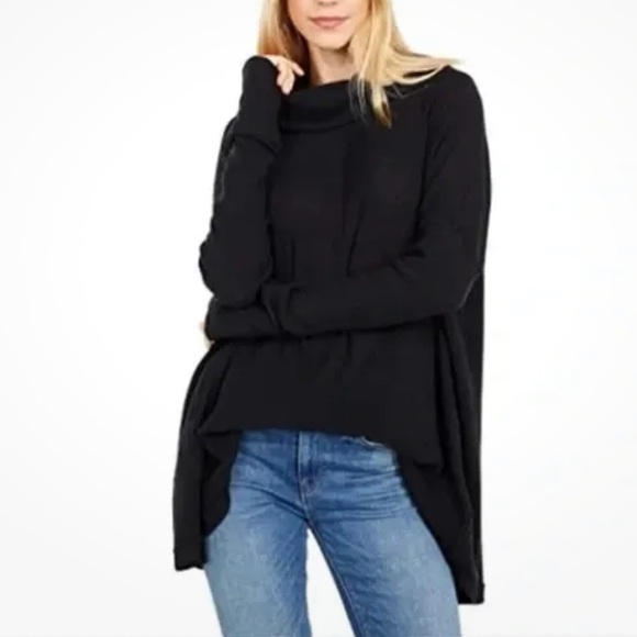 Free People Tops - NWT Free People Juicy Long Sleeve Thermal Knit Shirt In Black Size Small